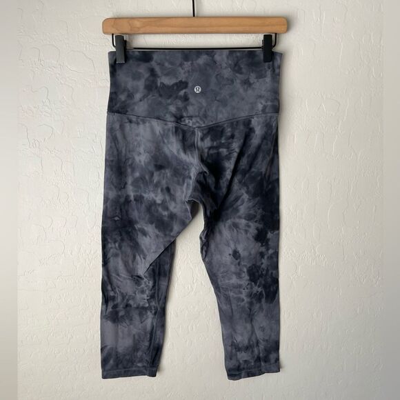 Lululemon Align High Rise Crop Diamond Dye Pitch Grey Size 8 - Picture 4 of 5